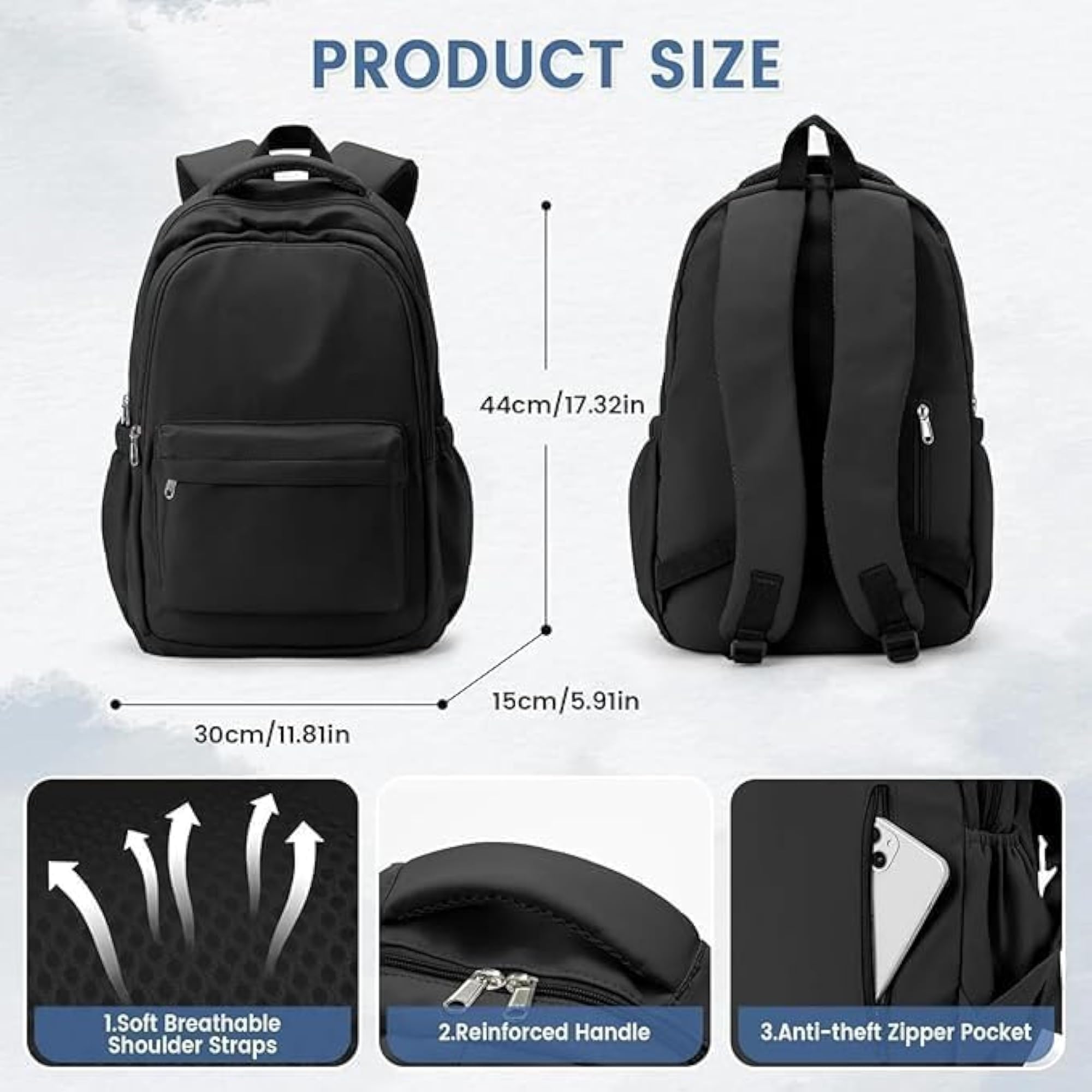 Durable Waterproof School Bag for Girls, 30 Litre